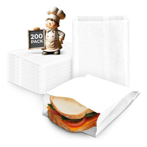 White Paper Sandwich Bags Bulk, Eco-friendly